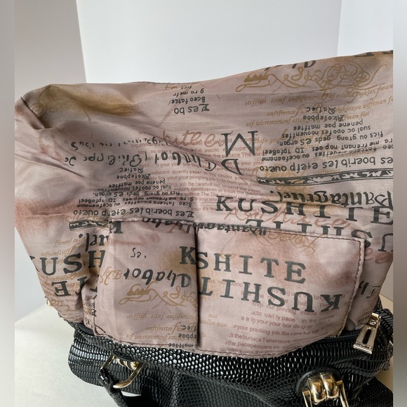 Kushite‎ black faux python snakeskin handbag - Picture 14 of 14